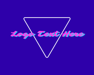 Las Vegas - Pink DJ Neon Vaporwave logo design