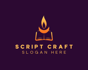 Screenwriter - Fire Book Library logo design