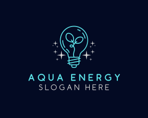 Leaf Energy Light Bulb logo design