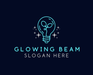Fluorescent - Leaf Energy Light Bulb logo design