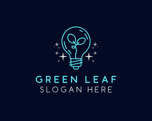 Leaf Energy Light Bulb logo design