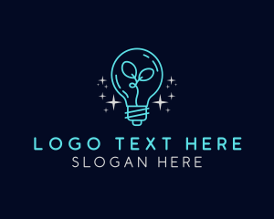Idea - Leaf Energy Light Bulb logo design