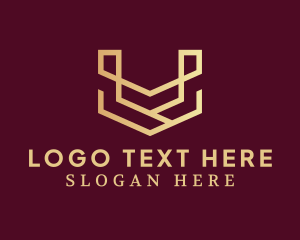 Corporation - Gold Generic Letter V logo design