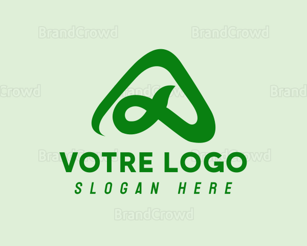 Green Triangle Letter A Logo