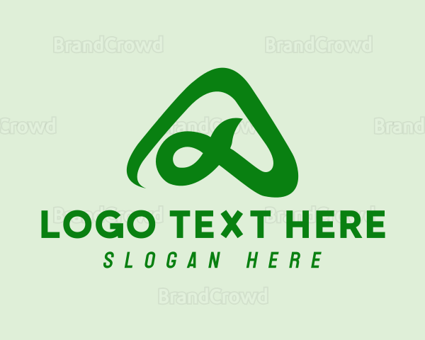 Green Triangle Letter A Logo