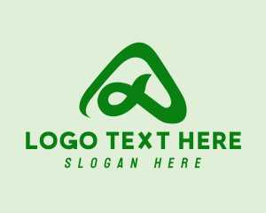 Triangle - Green Triangle Letter A logo design