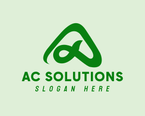 Green Triangle Letter A  logo design