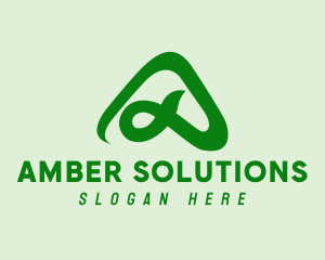 Green Triangle Letter A  logo design