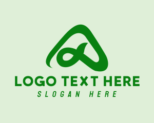 Green Triangle Letter A  Logo