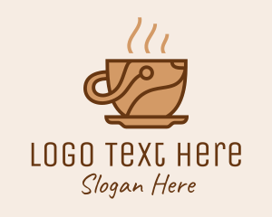 Caffeine - Coffee Maker Tech logo design