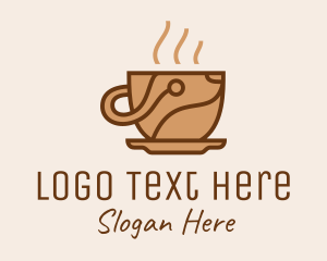 Hot - Coffee Maker Tech logo design