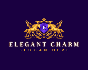 Elegant Pegasus Crest logo design