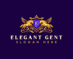 Elegant Pegasus Crest logo design