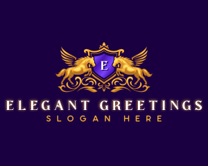 Elegant Pegasus Crest logo design