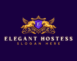 Elegant Pegasus Crest logo design