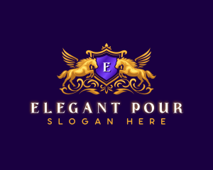 Elegant Pegasus Crest logo design