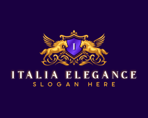 Elegant Pegasus Crest logo design