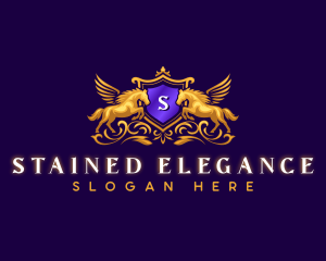 Elegant Pegasus Crest logo design