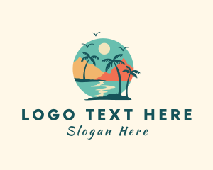 Island - Summer Beach Vacation logo design