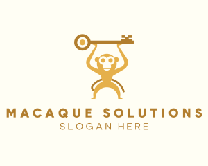 Macaque - Wild Monkey Key logo design