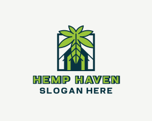 Marijuana Cannabis Greenhouse logo design