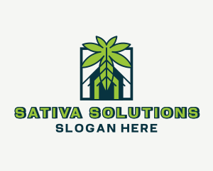 Sativa - Marijuana Cannabis Greenhouse logo design