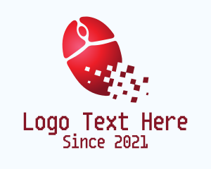 Digital Agency - Red Pixel Mouse logo design