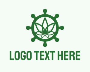 Wheel - Green Marijuana Helm logo design