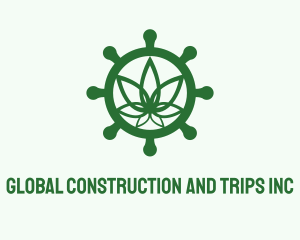 Maritime - Green Marijuana Helm logo design