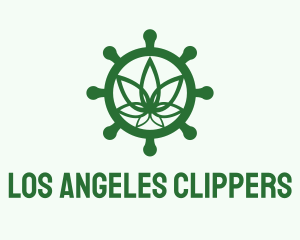 Sailing - Green Marijuana Helm logo design