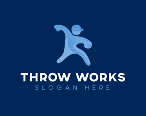 Throw - Baseball Pitcher Athlete logo design