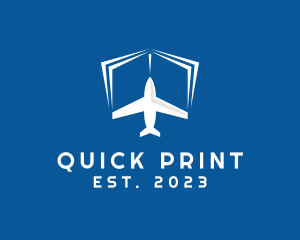 Plane Book Travel logo design