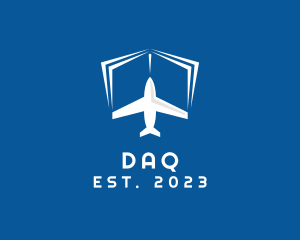 White - Plane Book Travel logo design