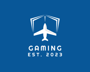Flying - Plane Book Travel logo design