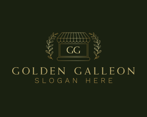 Golden Market Stall logo design