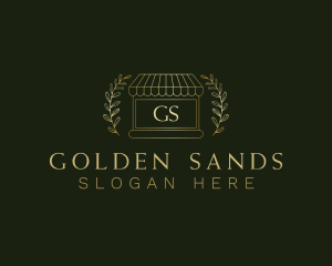 Golden Market Stall logo design