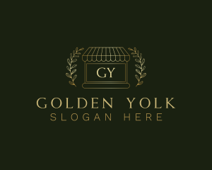 Golden Market Stall logo design