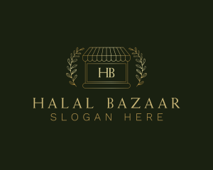 Golden Market Stall logo design