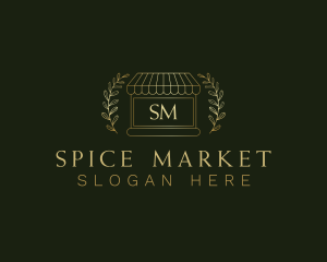 Golden Market Stall logo design