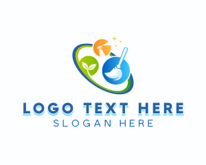 Cleaning Brush - Eco Cleaning Sanitation logo design