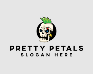 Skull Punk Rock Skeleton logo design