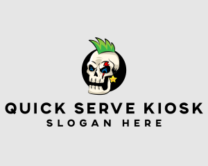 Skull Punk Rock Skeleton logo design