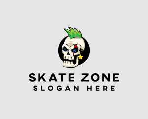 Skate - Skull Punk Rock Skeleton logo design