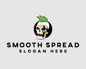 Skull Punk Rock Skeleton logo design