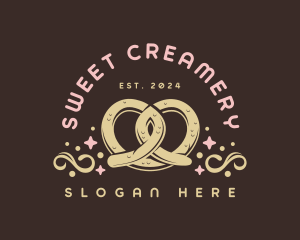 Sweet Pretzel Dessert logo design