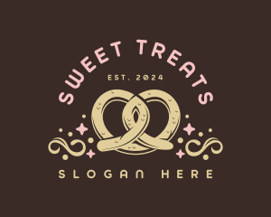 Sweet Pretzel Dessert logo design