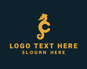 Zoo - Marine Seahorse Letter C logo design