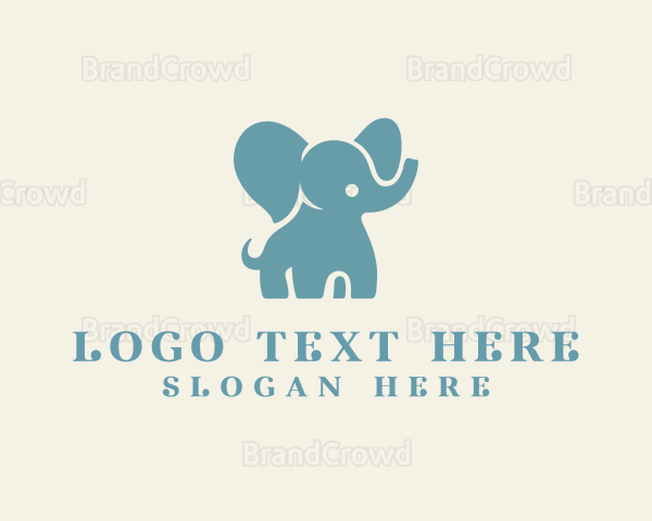 Cute Elephant Zoo Logo