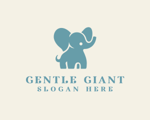 Cute Elephant Zoo logo design