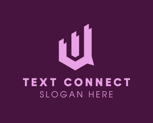 Texting - Business Tech Letter U logo design